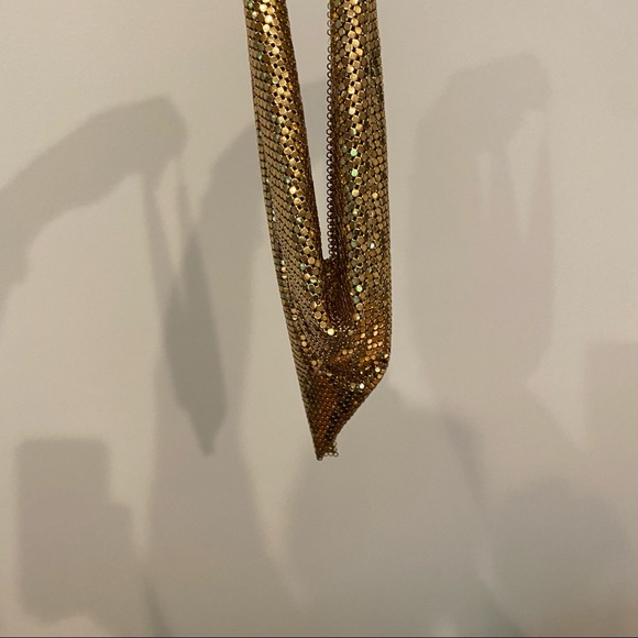 Vintage Whiting & Davis 1970’s gold mesh cowl necklace 20” - Picture 9 of 10